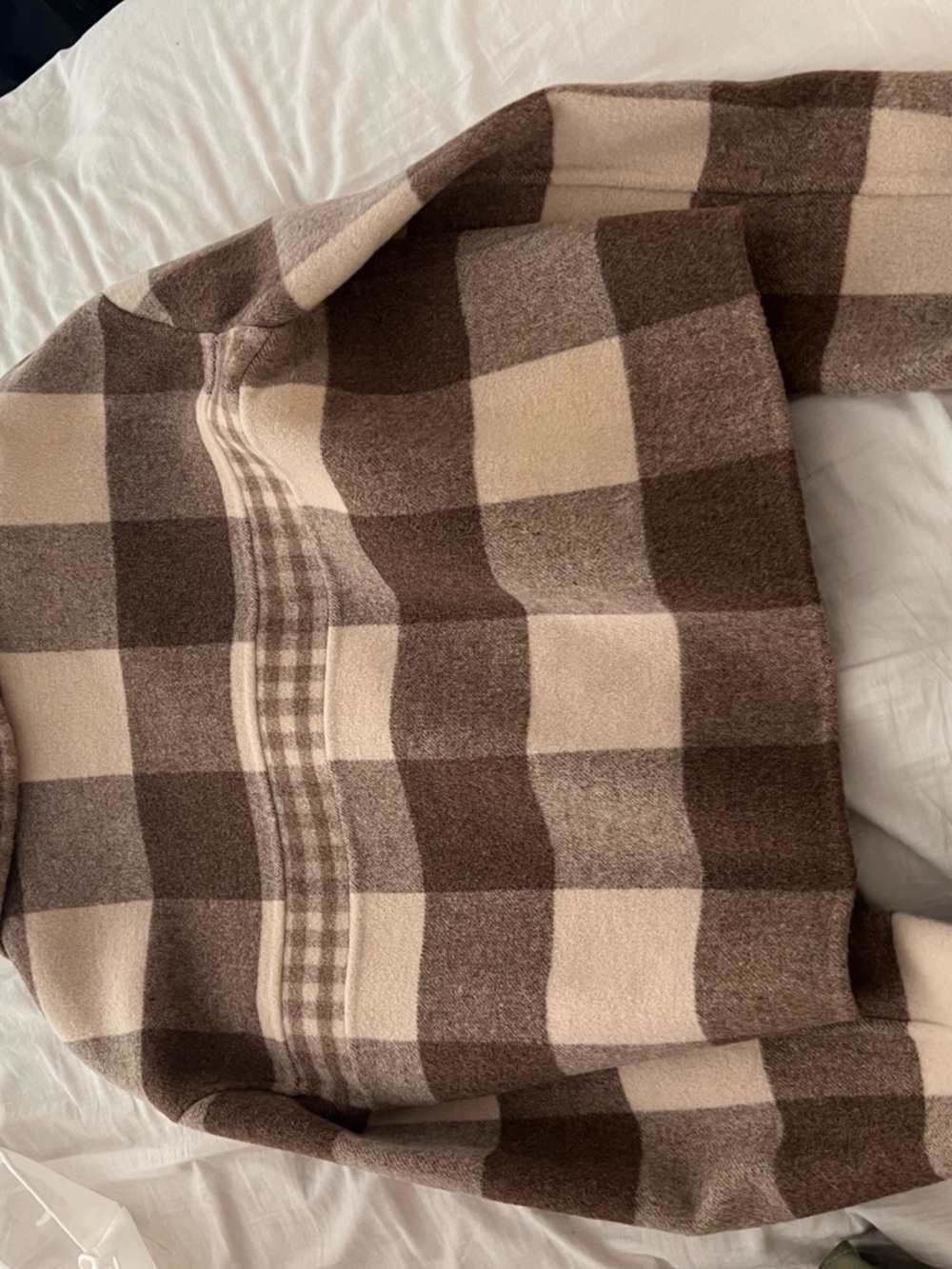 Petite Studio Checked Jacket in Beige & Brown - Picture 4 of 6